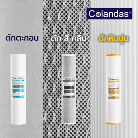 เครื่องกรองน้ำใช้ 3 ขั้นตอน COLANDAS BIG BLUE รุ่น COBB-01 ไม่รวมติดตั้ง_5