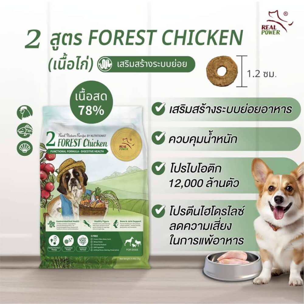 อาหารเม็ดสำหรับสุนัข REAL POWER เกรดโฮลิสติก NO.2 สูตรไก่ 2 กิโลกรัม_7