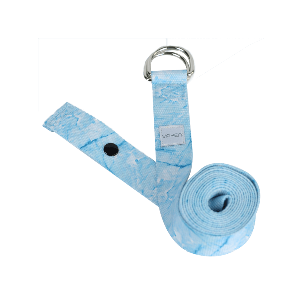  เชือกโยคะ Vaken รุ่น Marbled Yoga Strap 240cm สีฟ้า