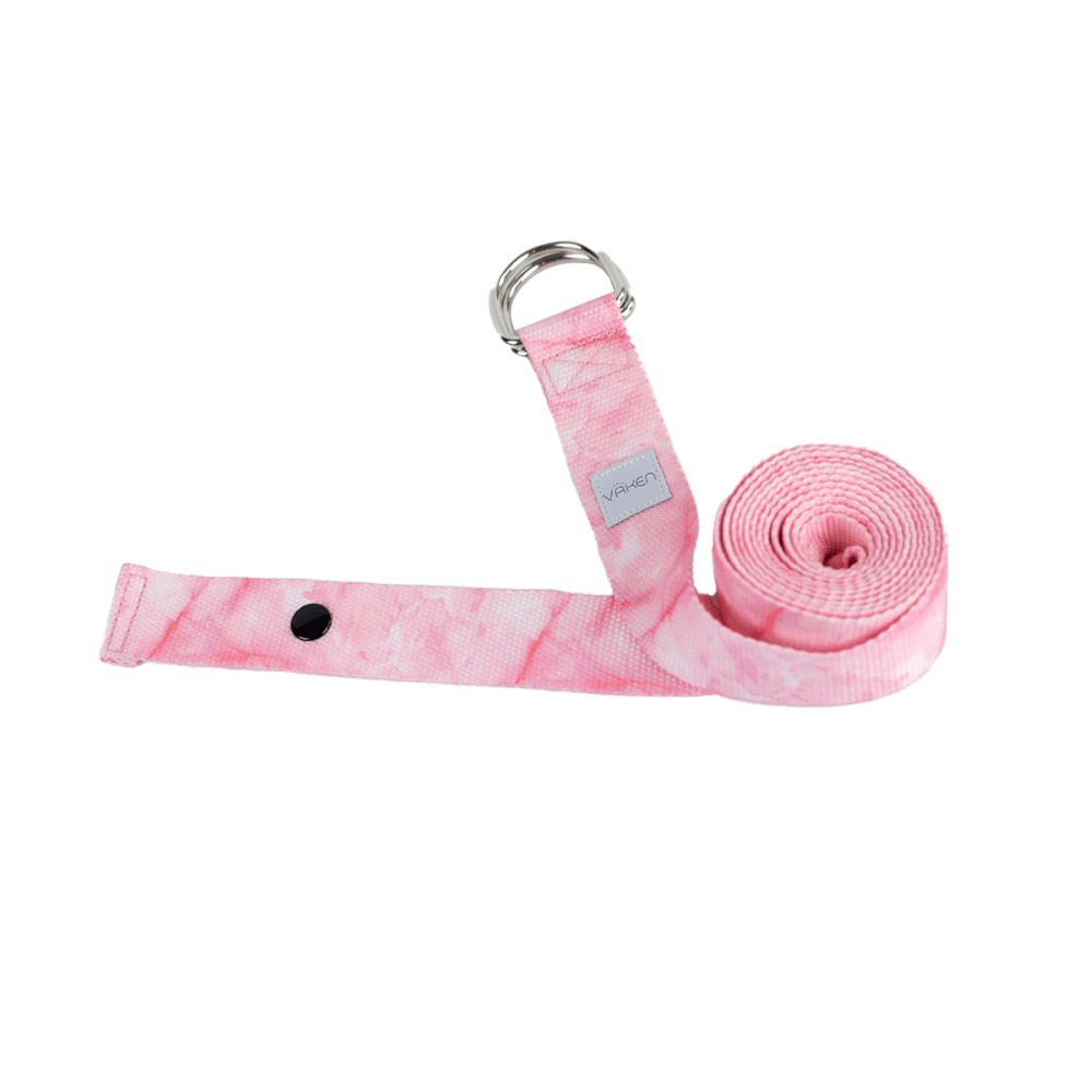 เชือกโยคะ Vaken รุ่น Marbled Yoga Strap 240cm สีชมพู 