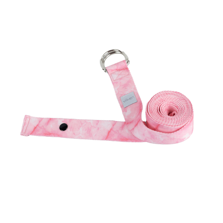 เชือกโยคะ Vaken รุ่น Marbled Yoga Strap 240cm สีชมพู _2