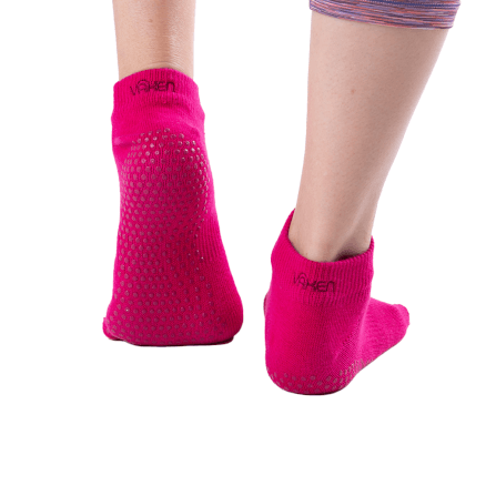 ถุงเท้ากันลื่นเปิดนิ้ว Vaken รุ่น Grip Socks ไซส์ M/L สีชมพูดอทแดง_2