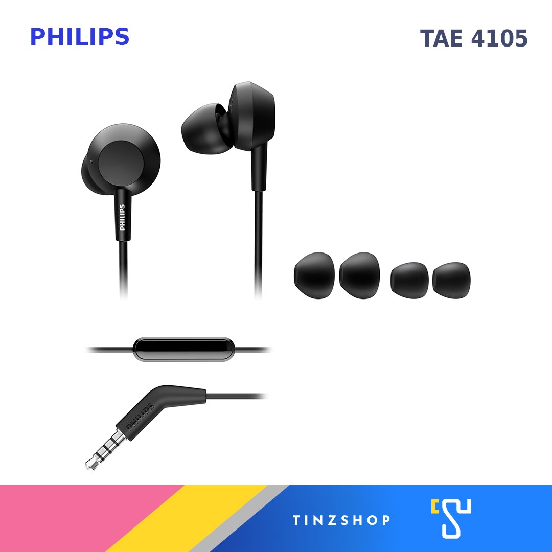 หูฟังอินเอียร์ PHILIPS รุ่น TAE4105 สีดำ_1