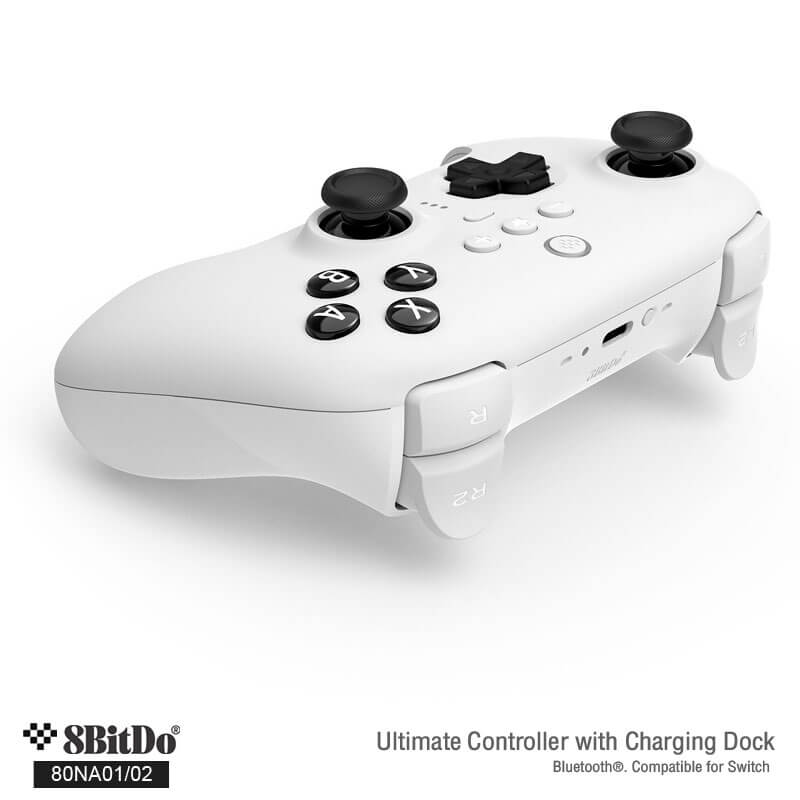 จอยเกมไร้สาย 8Bitdo 80NA Ultimate Bluetooth & 2.4g Controller with Charging Dock สีขาว