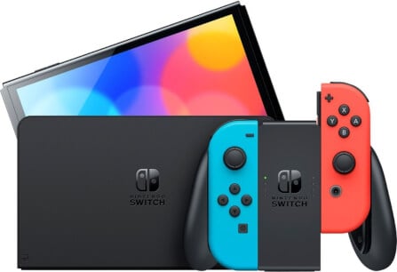 เครื่องเกม Nintendo Switch OLED สีนีออน แดง/ฟ้า_2