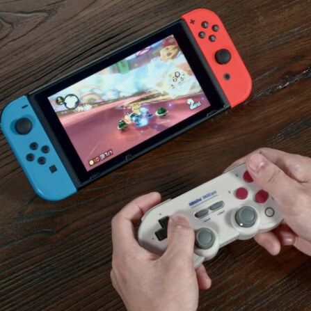 จอยเกมไร้สาย 8Bitdo SN30 Pro สีเทา/ปุ่มม่วง_4