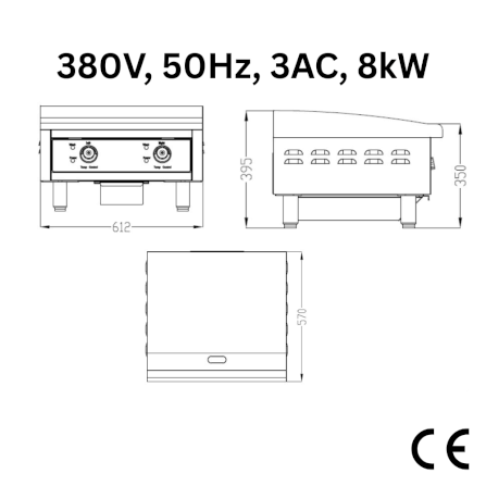 เตาย่างไฟฟ้าหน้าเรียบ BRANDON GH24 (ทำงานหนักได้ 3AC)_2