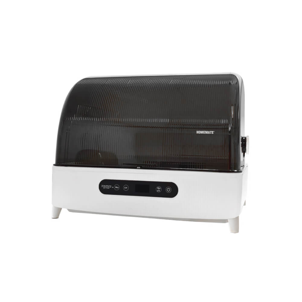 เครื่องอบจานไฟฟ้าพร้อมแสง UV HOMEMATE (HOM-272322) 32 ลิตร สีขาว-ดำ
