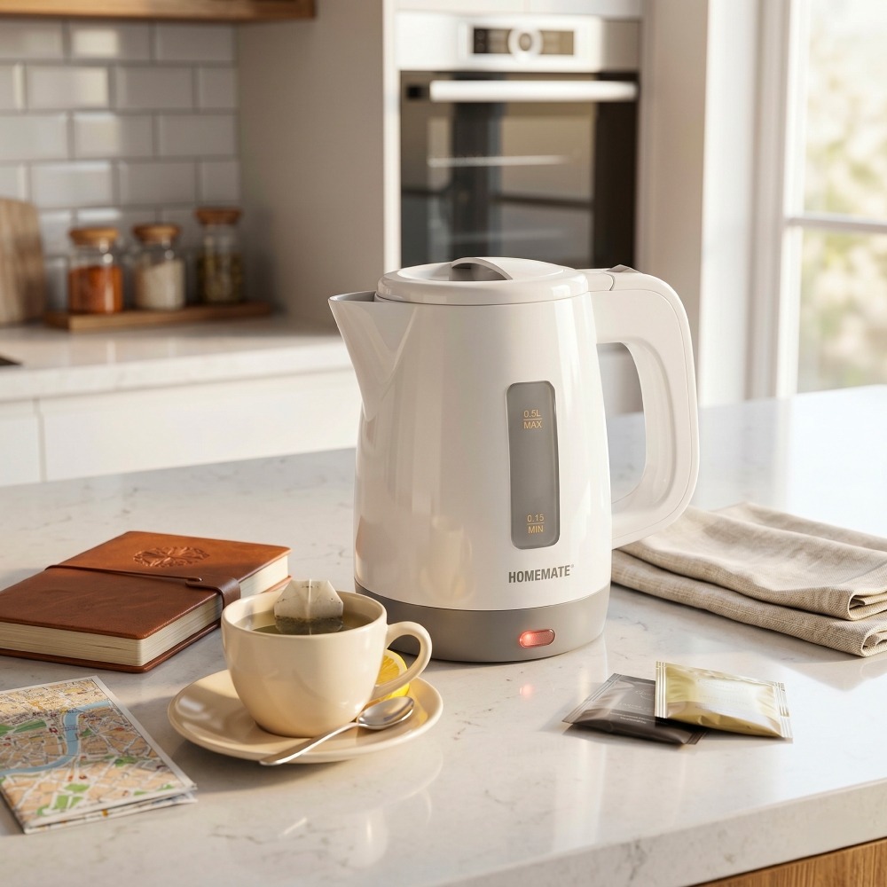 กาต้มน้ำไฟฟ้าพกพา DUAL VOLTAGE HOMEMATE (HOM-215372) 0.5 ลิตร สีขาว_2