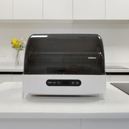 เครื่องอบจานไฟฟ้าพร้อมแสง UV HOMEMATE (HOM-272322) 32 ลิตร สีขาว-ดำ_3