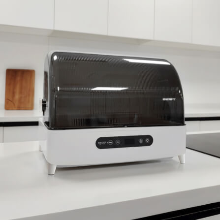 เครื่องอบจานไฟฟ้าพร้อมแสง UV HOMEMATE (HOM-272322) 32 ลิตร สีขาว-ดำ_5