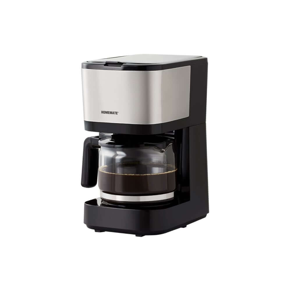 เครื่องชงกาแฟดริป 3-5 ถ้วย HOMEMATE (HOM-269421) ความจุ 0.6 ลิตร สีเงิน-ดำ