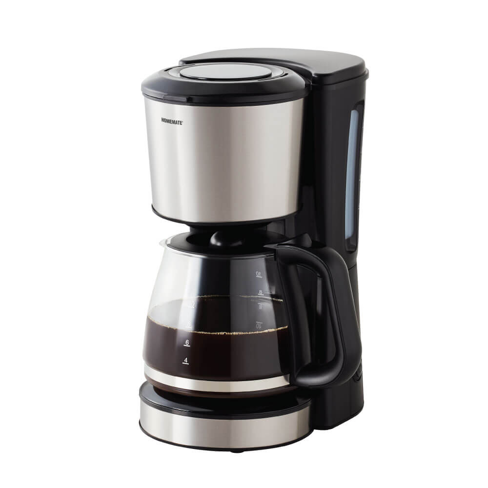 เครื่องชงกาแฟดริป 4-10 ถ้วย HOMEMATE (HOM-212081) ความจุ 1.3 ลิตร สีเงิน-ดำ