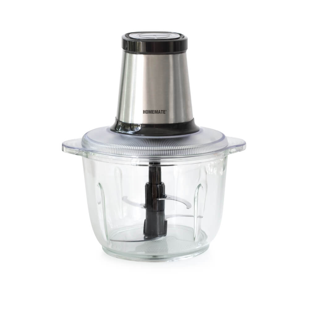เครื่องบดสับอาหารขนาด HOMEMATE (HOM-264101) 2 ลิตร สีเงิน-ดำ