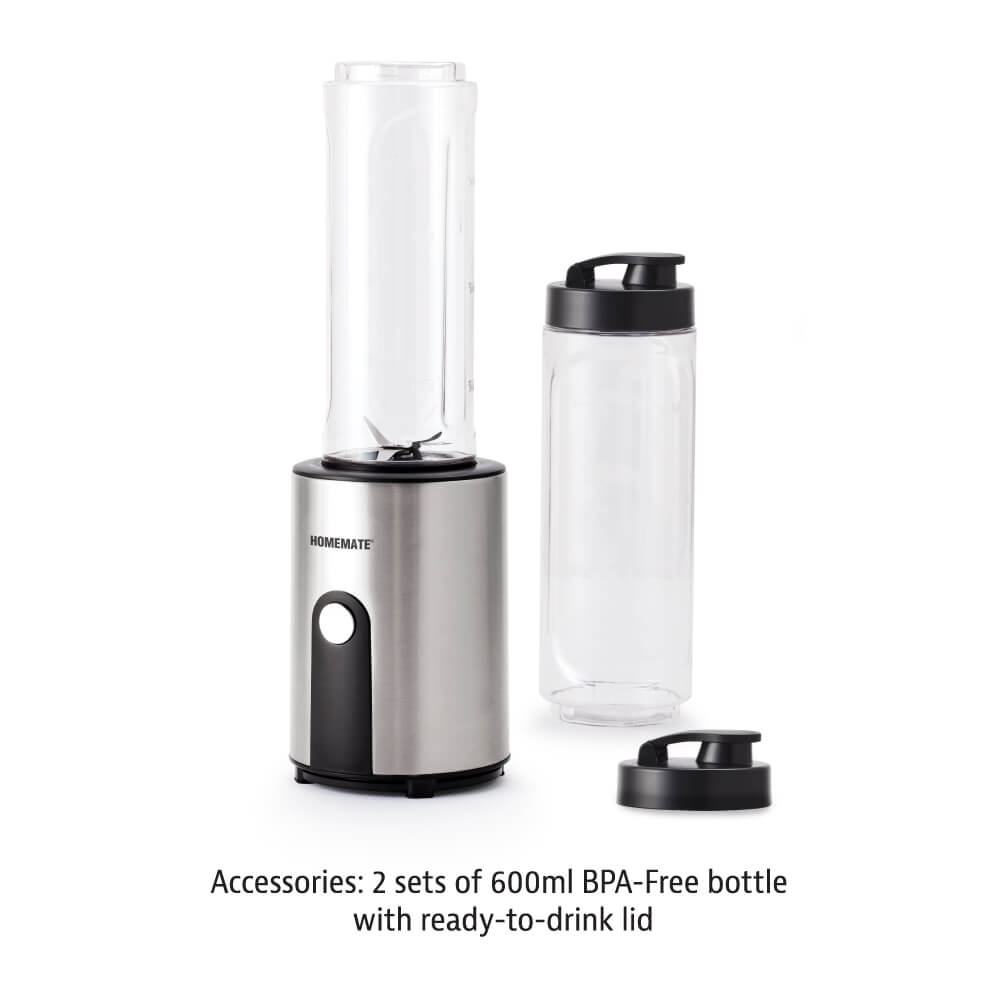 เครื่องปั่นพกพา Mix&Go HOMEMATE (HOM-297081) ความจุ 0.6 ลิตร สีเงิน-ดำ_3