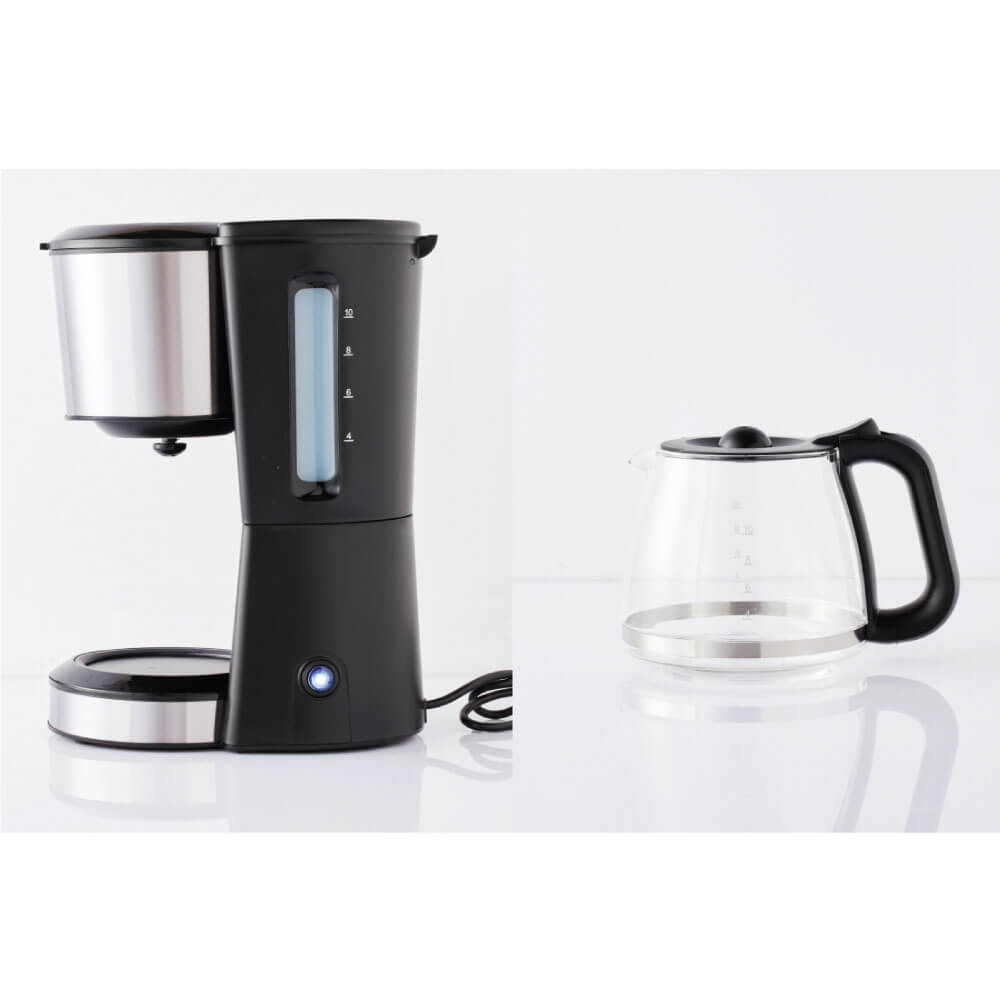 เครื่องชงกาแฟดริป 4-10 ถ้วย HOMEMATE (HOM-212081) ความจุ 1.3 ลิตร สีเงิน-ดำ