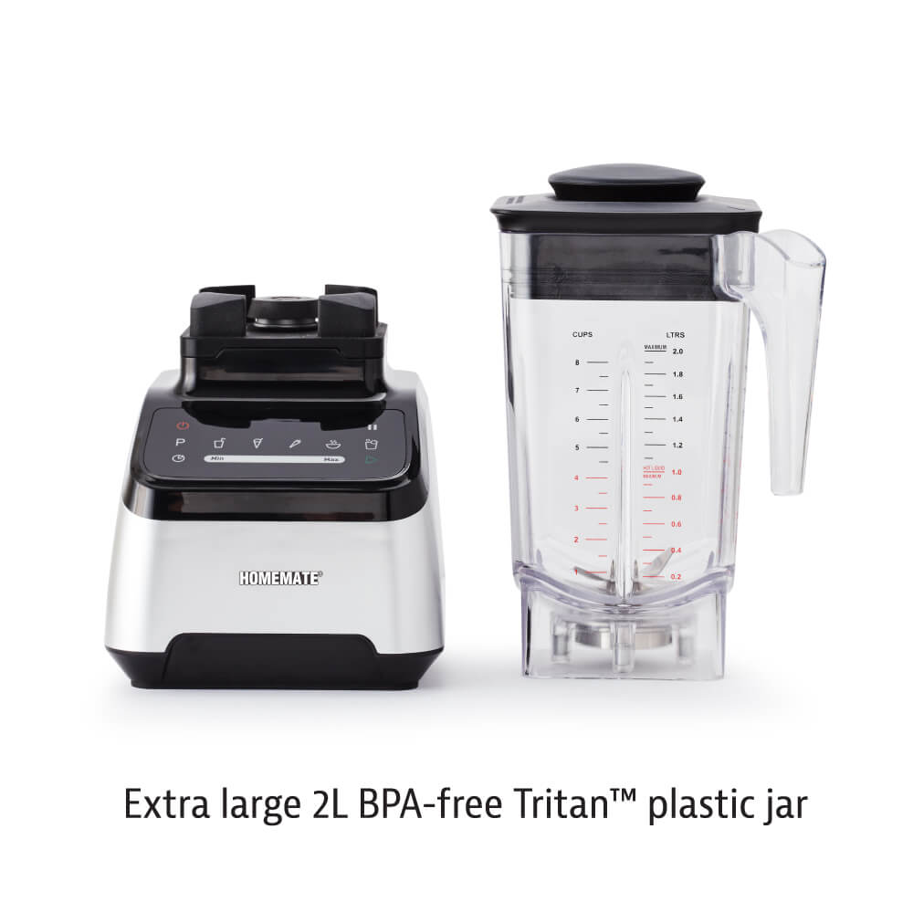 เครื่องปั่นความเร็วสูง HOMEMATE (HOM-301281) ความจุ 2 ลิตร สีเงิน-ดำ