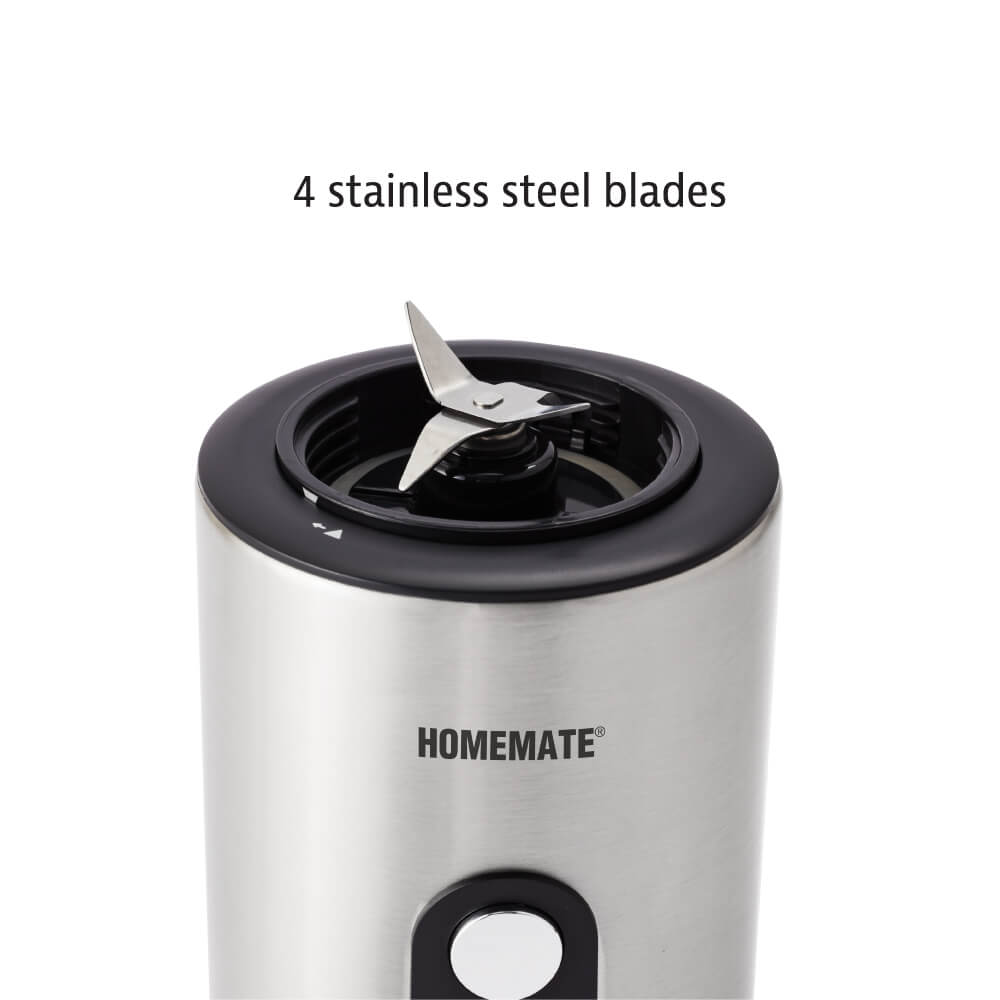 เครื่องปั่นพกพา Mix&Go HOMEMATE (HOM-297081) ความจุ 0.6 ลิตร สีเงิน-ดำ_5