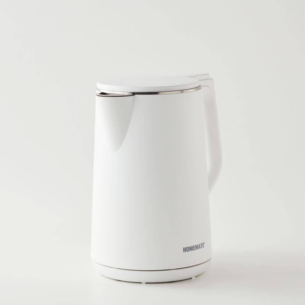 กาต้มน้ำไร้สายผนังสองชั้น HOMEMATE (HOM-264102) 1.5 ลิตร สีขาว