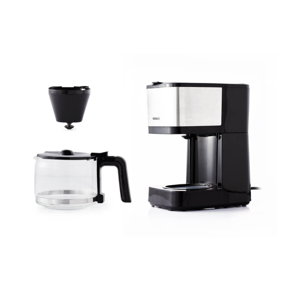 เครื่องชงกาแฟดริป 3-5 ถ้วย HOMEMATE (HOM-269421) ความจุ 0.6 ลิตร สีเงิน-ดำ