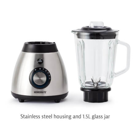 เครื่องปั่นโถแก้ว HOMEMATE (HOM-295081) ความจุ 1.5 ลิตร สีเงิน-ดำ_4