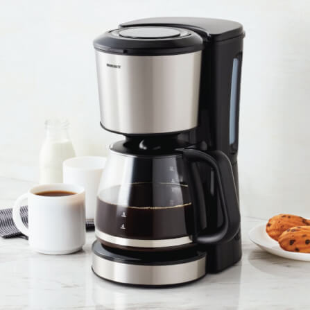 เครื่องชงกาแฟดริป 4-10 ถ้วย HOMEMATE (HOM-212081) ความจุ 1.3 ลิตร สีเงิน-ดำ_8