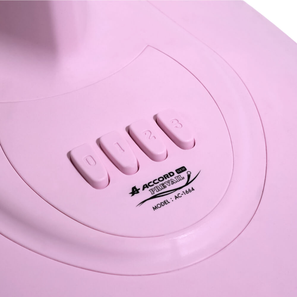 พัดลมตั้งโต๊ะ ACCORD PREVAIL AC-1664 สีชมพู