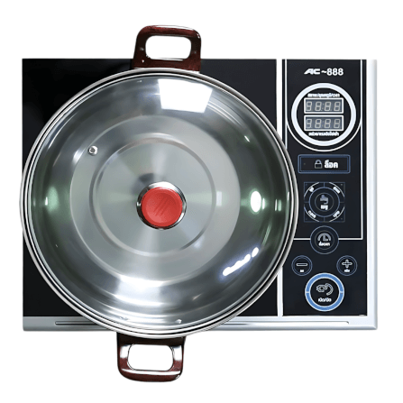  เตาแม่เหล็กไฟฟ้าพร้อมหม้อสแตนเลส Accord Prevail  รุ่น AC-888_0