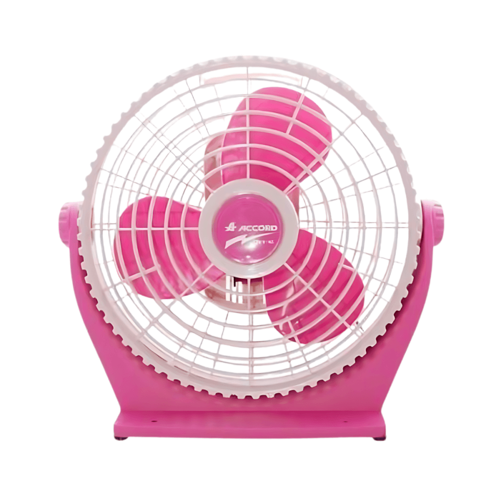  พัดลมเล็กตั้งโต๊ะ Accord Prevail รุ่น 10"JET สีชมพู