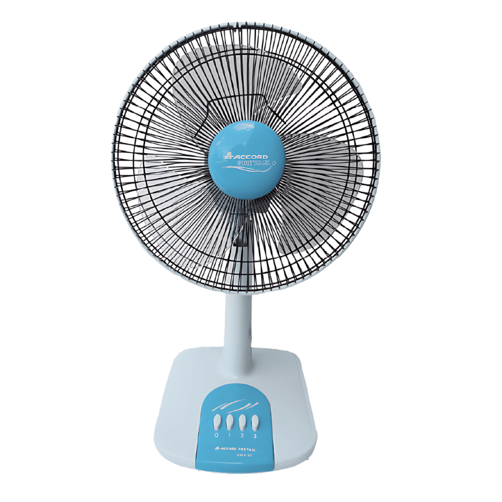 พัดลมตั้งโต๊ะ ACCORD PREVAIL 12 นิ้ว รุ่น AC-201 สีฟ้า