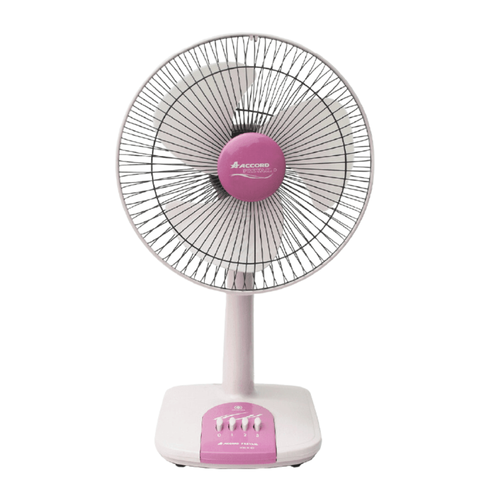 พัดลมตั้งโต๊ะ ACCORD PREVAIL 12 นิ้ว รุ่น AC-203 สีชมพู