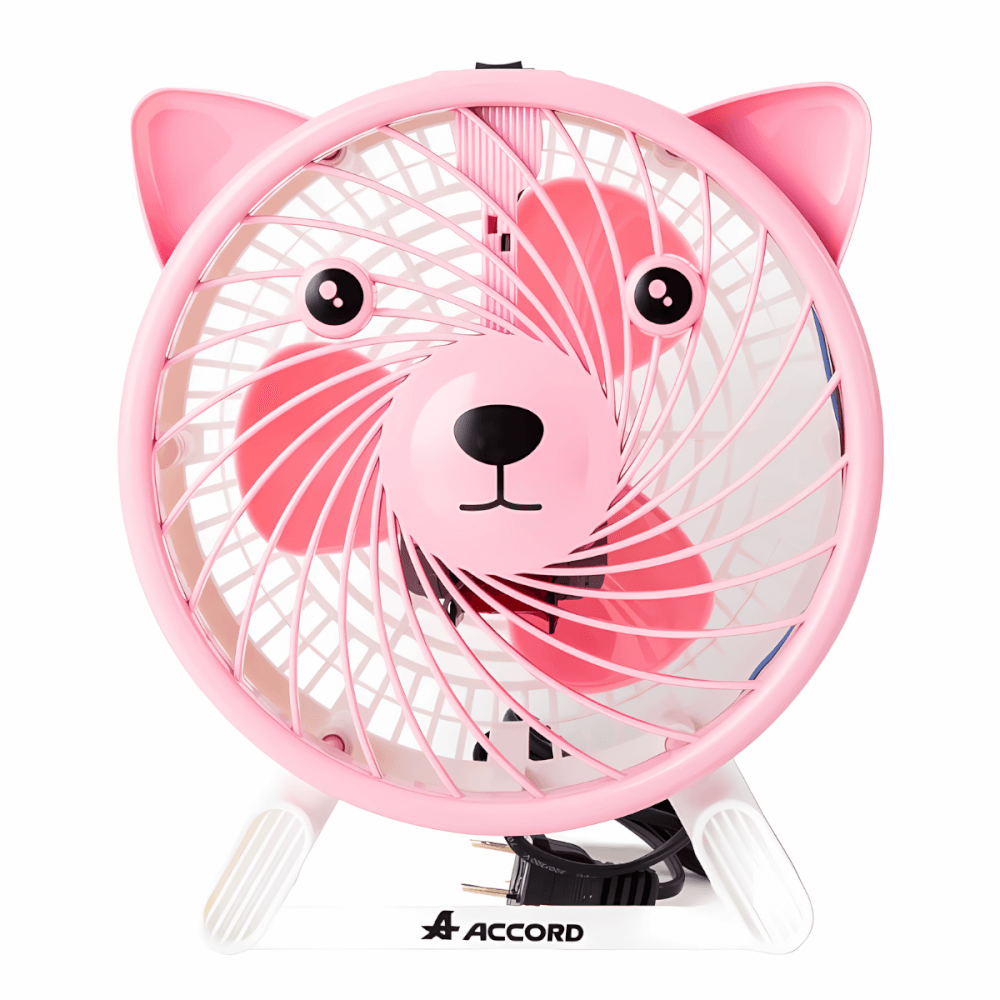 พัดลมตั้งโต๊ะ Accord Prevail รุ่น AC-07 หมี สีชมพู