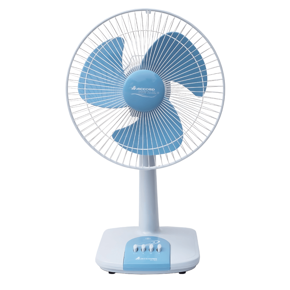 พัดลมตั้งโต๊ะ Accord Prevail 12 นิ้ว รุ่น AC-202 สีฟ้า 