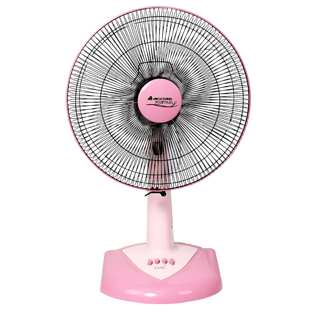  พัดลมตั้งโต๊ะ Accord Prevail 16 นิ้ว รุ่น AC-1661 สีชมพู