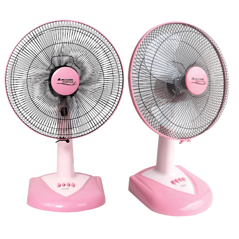  พัดลมตั้งโต๊ะ Accord Prevail 16 นิ้ว รุ่น AC-1661 สีชมพู