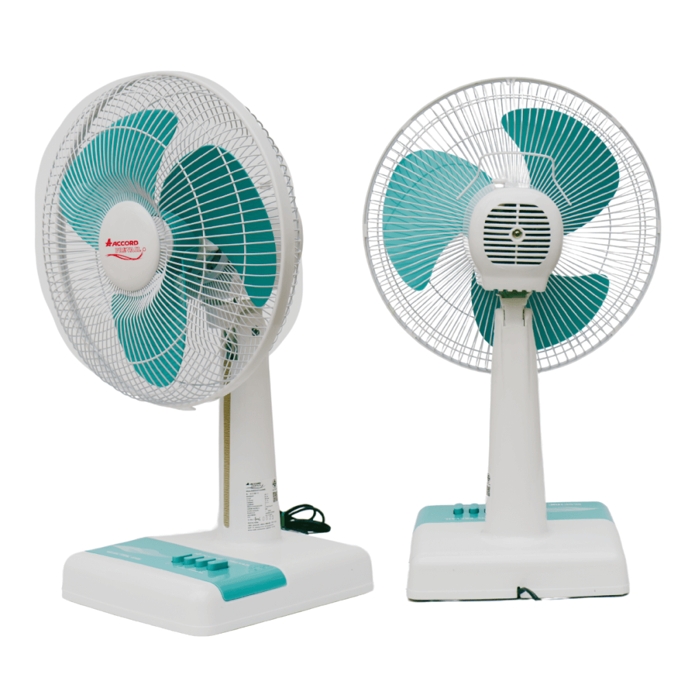 พัดลมตั้งโต๊ะ ACCORD PREVAIL 12 นิ้ว รุ่น ACCORD สีฟ้า
