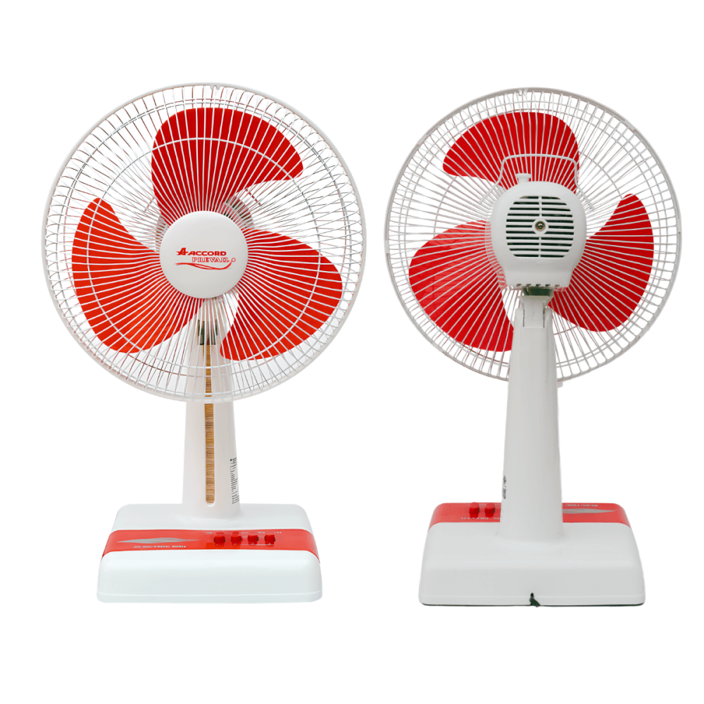 พัดลมตั้งโต๊ะ ACCORD PREVAIL 12 นิ้ว รุ่น ACCORD สีแดง