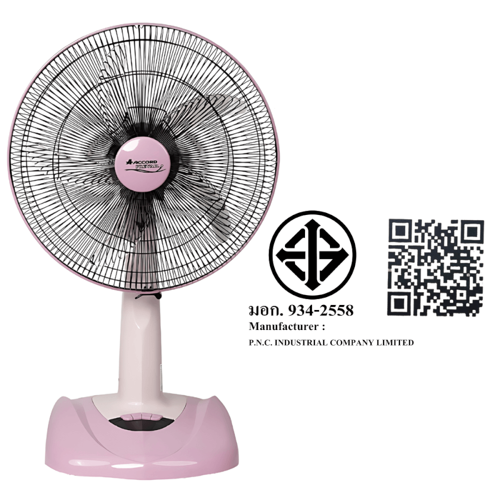  พัดลมตั้งโต๊ะ Accord Prevail 18 นิ้ว รุ่น AC-1881 สีชมพู_2