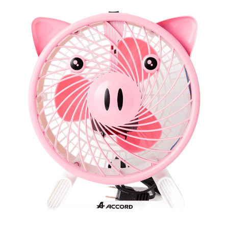 พัดลมตั้งโต๊ะ Accord Prevail รุ่น AC-07 หมู สีชมพู_0