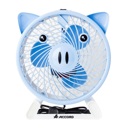 พัดลมตั้งโต๊ะ Accord Prevail รุ่น AC-07 หมู สีฟ้า
