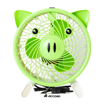 พัดลมตั้งโต๊ะ Accord Prevail รุ่น AC-07 หมู สีเขียว