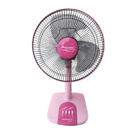 พัดลมตั้งโต๊ะ ACCORD PREVAIL 12 นิ้ว รุ่น AC-201 สีชมพู_0