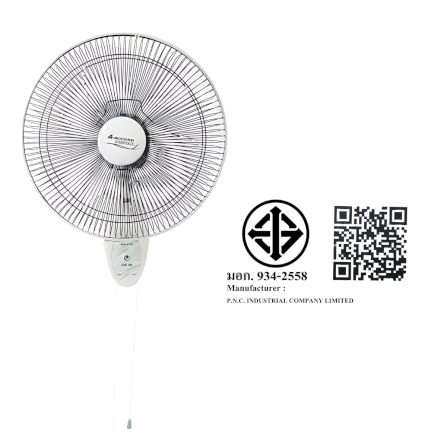พัดลมติดผนัง16 นิ้ว Accord Prevail แบบ 2 เชือกดึง รุ่น AC-16W สีขาว_3