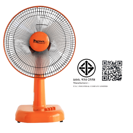 พัดลมตั้งโต๊ะ Accord Prevail 12 นิ้ว รุ่น PV-201 สีส้ม_2