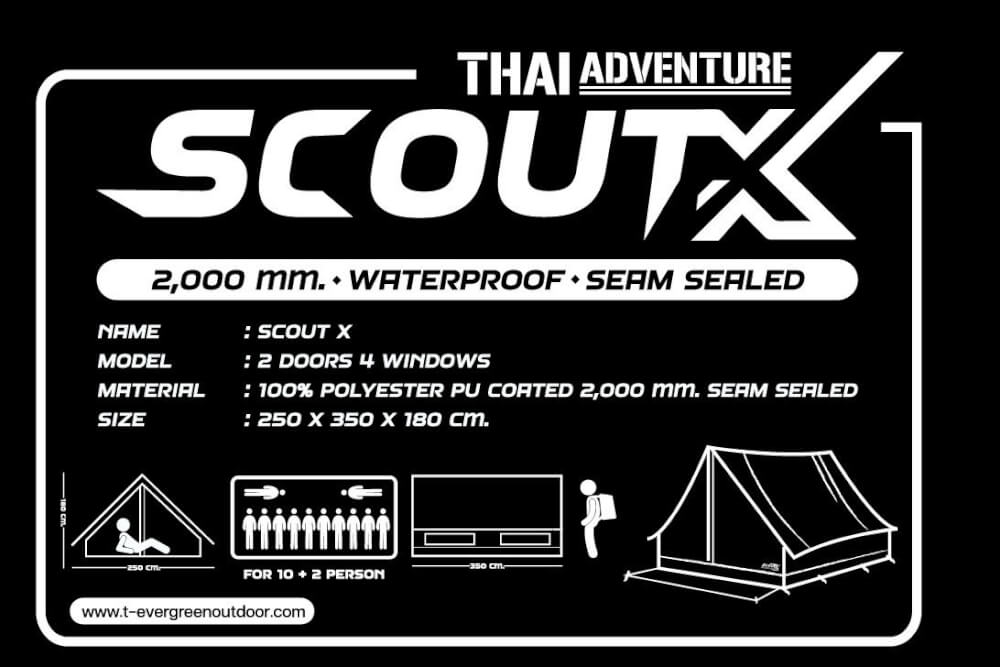 เต็นท์ลูกเสือ รุ่น SCOUT X ขนาด 10-12 คนนอน สีน้ำเงิน