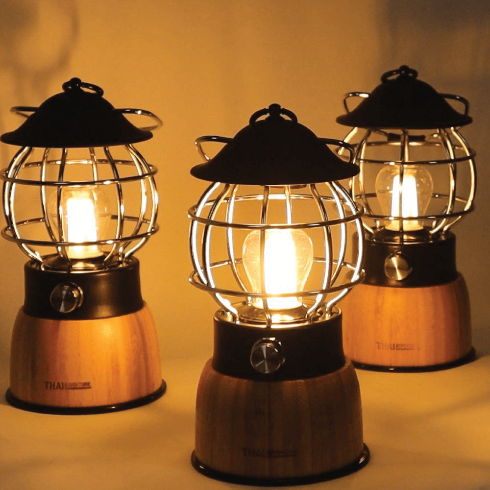ตะเกียงไม้วิลเทจ Thai Adventure รุ่น Bamboo Lamp สีไม้