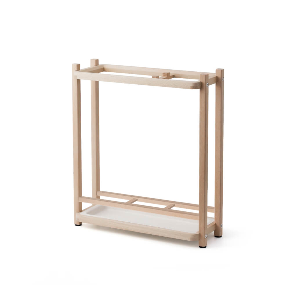 ที่จัดเก็บร่มวางร่มได้จำนวน 8 คันดีไซน์สวยไม้บีชจริง Pana Objects รุ่น Sam: Umbrella Stand สีไม้บีชธรรมชาติ ถาดรองน้ำสีขาว size 18x43.7x52.4 ซม