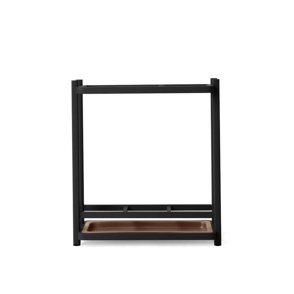  ที่จัดเก็บร่มวางร่มได้จำนวน 8 คันดีไซน์สวยไม้บีชจริง Pana Objects รุ่น Sam: Umbrella Stand ทำสีดำ ถาดรองน้ำสีน้ำตาลเข้ม size 18x43.7x52.4 ซม
