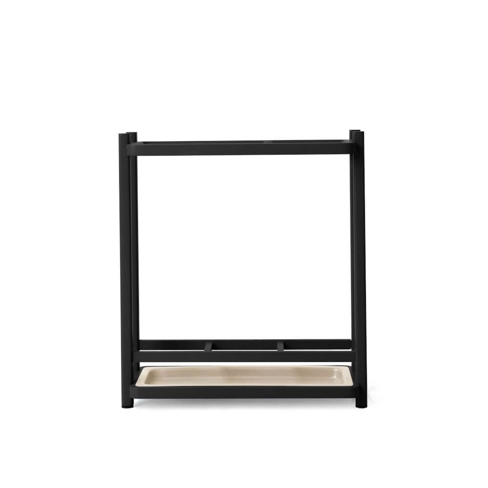  ที่จัดเก็บร่มวางร่มได้จำนวน 8 คันดีไซน์สวยไม้บีชจริง Pana Objects รุ่น Sam: Umbrella Stand ทำสีดำ ถาดรองน้ำสีน้ำตาลอ่อน size 18x43.7x52.4 ซม