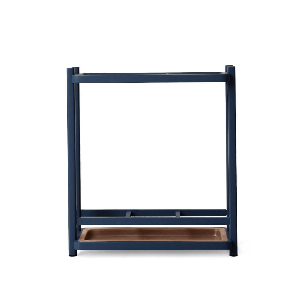  ที่จัดเก็บร่มวางร่มได้จำนวน 8 คันดีไซน์สวยไม้บีชจริง Pana Objects รุ่น Sam: Umbrella Stand ทำสีน้ำเงินนาวี ถาดรองน้ำสีน้ำตาลเข้ม size 18x43.7x52.4 ซม
